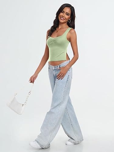 Trendy Queen Womens Going Out Crop Tops Backless Tank Tops Summer Y2k Teen Girls Basics Cute Clothes - Small - Palegreen thumbnail 6