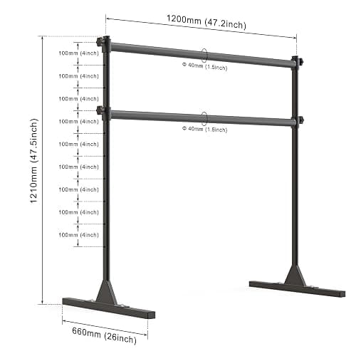 SELEWARE Height Adjustable Ballet Barre Freestanding Ballet Bar Heavy Duty Dance Bar Support Barre Movements Body Stretch Pull-ups, Sturdy Construction Never Fall Apart, Anti-Slip thumbnail 6