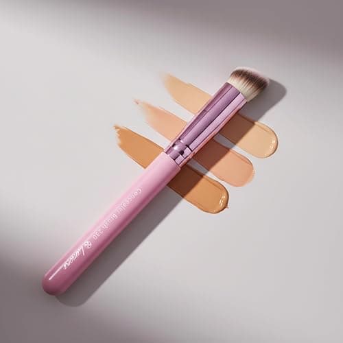 LAMORA Concealer Makeup Brush Under Eye - Angled Flat Top Kabuki Nose Contour Brush - Ideal for Concealing Blending Setting Buffing with Powder Liquid Cream Cosmetic - Small Makeup Foundation Brush thumbnail 3
