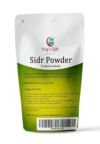 Yogi's Gift Sidr Leaf Powder | Organically Grown Natural Herbal Cleanser & Conditioner | Rejuvenates Hair Follicles (10 Oz) thumbnail 2