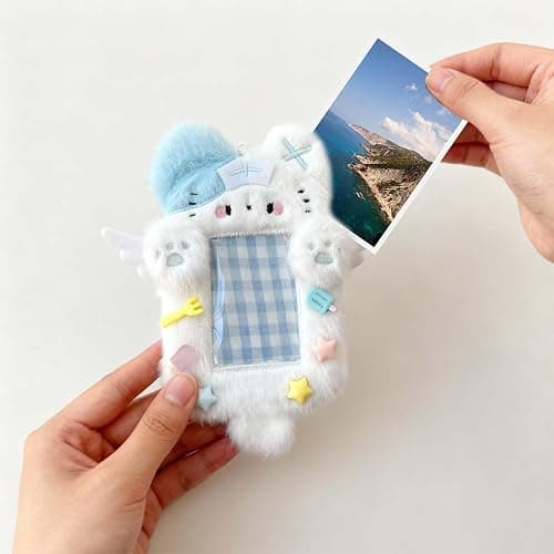 Kitten Nurse-Theme Photocard Holder with Clear Window -2 Pieces Plush Badge Case for Student Cards, ID, Bus Card & More thumbnail 3