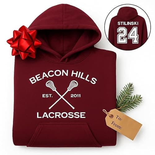 Studio 9Thirty3 Stilinski 24 Beacon Hills Hoodie – Adult Retro 2-Sided Fan Pullover Sweatshirt, Vintage Varsity Style thumbnail 6