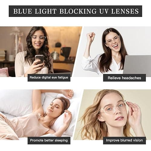 NZKNP Blue Light Glasses for Woman Men,Blue Light Blocking Glasses,Clear Glasses thumbnail 6