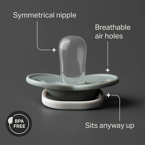 Tommee Tippee Anytime Matte Newborn Pacifier, 0-6 Months, Pack of 6 | Symmetrical Baglet, BPA-Free Silicone Soother, Blue & Green thumbnail 3