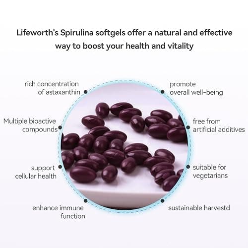 LIFEWORTH Astaxanthin Supplements, Anti-Aging, Antienvejecimiento, Reduce Wrinkles, Arrugas, Glowing Skin & Skin Health, Natural Antioxidant thumbnail 8