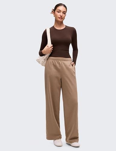 CRZ YOGA Softembrace Crewneck Long Sleeve Shirts for Women - Casual Going Out Tops Soft Basic Fitted Tight Fall T-Shirts thumbnail 5