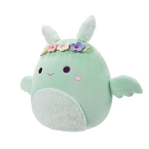 Squishmallows Original 7.5-Inch - Tove the Mint Green Mothman with Flower Crown and Fuzzy Belly thumbnail 2