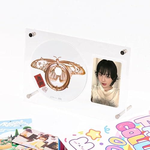 Baskiss Photocard and CD Holder Stand, Acrylic Standing Display, 66 x 91 mm Card Cares Ultra Clear Trading Cases Protectors for Kpop Photocard Baseball Basketball Photo (1CD+1Card) thumbnail 3