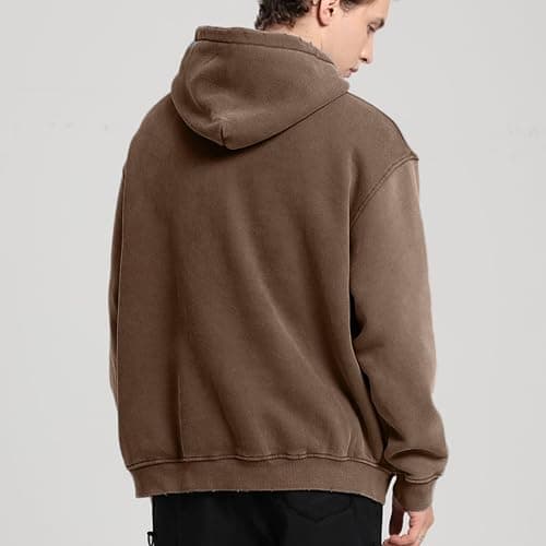 FAIABLE Womens Oversized Acid Wash Hoodie Unisex Heavyweight Cotton Hoodies Fleece Vintage Washed Sweatshirt Women Men thumbnail 4