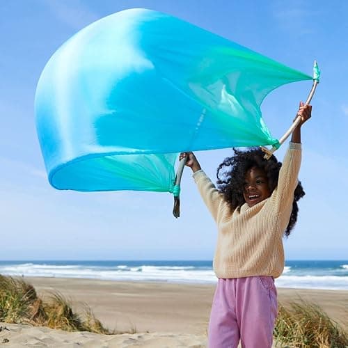 Sarah's Silks Giant Playsilk | 100% Silk Toy for Toddlers | Bright Colored Large Scarves for Fort Building and Pretend Play - Sea thumbnail 5