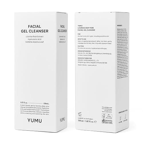 YUMU Licorice Deep Pore Facial Cleanser, for Double Cleansing, Centella Asiatica + Ceramide NP + Glycerin, Hydrating Gel Cleanser, Blackhead Remover, Korean Skincare (150ml/5.07 fl.oz.) thumbnail 9