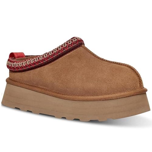 ATHMIE Womens Platform Slippers Ankle Mini Boots with Fluffy Fleece Lined Indoor Outdoor Anti-Slip Memory Foam Winter House Shoes for Cozy Comfort - Chestnut - 8 - Image 1
