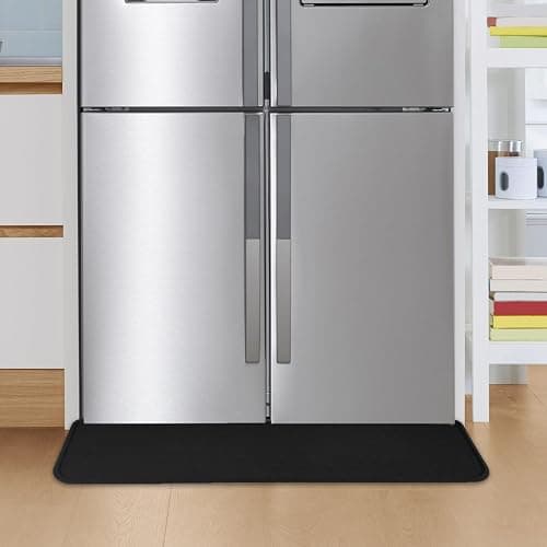 GMATCHUP Refrigerator Mat, Washing Machine Spill Liner, Drip Tray and Leak Catcher Mat, Fridge Mat Prevent Water Leakage and Floor Damage from Elecrical Equipment Heavy Duty 37.5'' x 8.5'' Black thumbnail 8