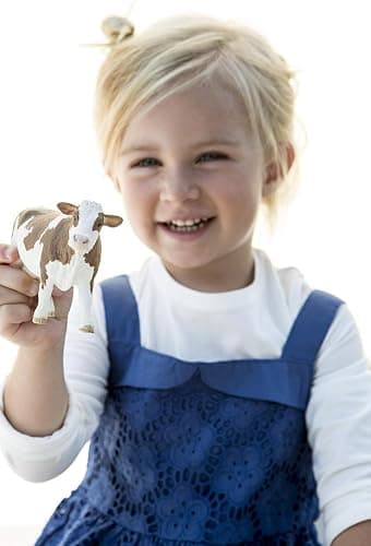 Schleich Farm World Simmental Cow Toy Figurine - Educational and Durable Farm Animal Toy Figure, Fun and Imaginative Play for Boys and Girls, Gift for Kids Ages 3+ thumbnail 2