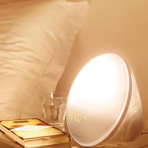Philips SmartSleep Wake-up Light – Nachttischlampe & Wecker, Farbige Sonnenaufgangssimulation, 20 Helligkeitseinstellungen, 6 natürliche Wecktöne, Mitternacht-Lichtfunktion, Modell HF3521/01 thumbnail 7
