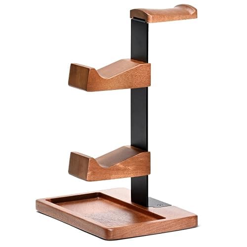 HUMANCOZY Solid Wood Controller Holder and Headphone Stand, Gaming Controller Stand for Desk, Dual Controller Organizer Rack, Fits Xbox, PS4, PS5, Gamepad, Headset Holder for Son, Husband, Boyfriend thumbnail 9
