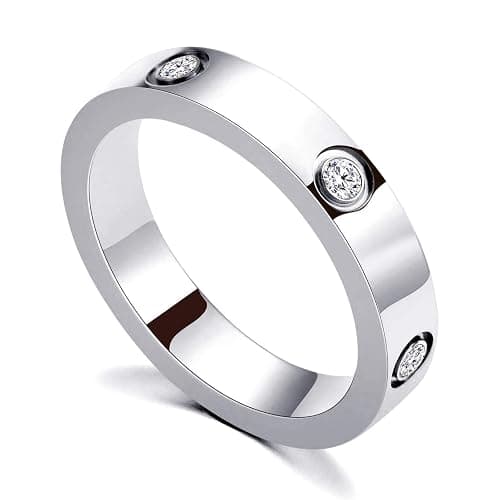 PDWZNBA Love Friendship Ring 18K Gold-Plated Stainless Steel Promise Ring Wedding Band Jewelry Birthday Gifts for Women - Image 1