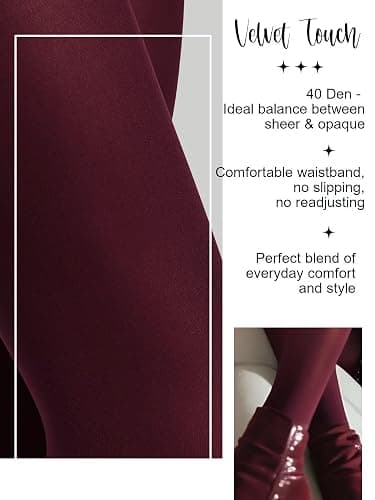 Charm and Attitude Tights for Women | Semi Opaque Pantyhose | Colored Stockings Nylons 40D thumbnail 4