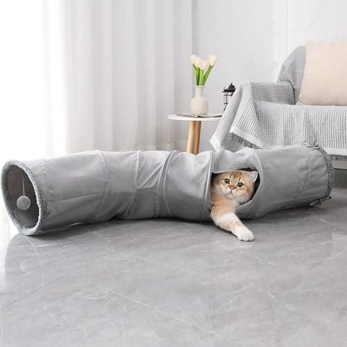 TSEB4TEP Cat Tunnel, Indoor Cat Toy, Roller Track Cat Toy, Collapsible S-Shaped Play Tube, 10.5 Inch Diameter Maze Cats House for Cats, Puppies, Rabbits, Ferrets Set thumbnail 7