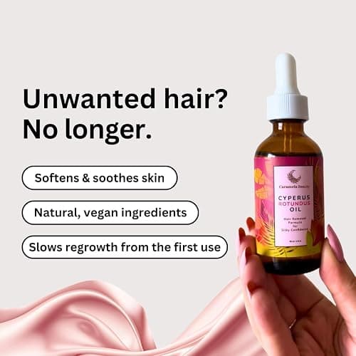 Caramela Beauty Cyperus Rotundus Oil - 60ml Natural Cyperus Rotundus Oil For Hair Removal, Moisturizing & Soothing Cyperus Oil For Reducing Body Hair Growth, Hair Removal Oil Ideal for All Skin Types thumbnail 9