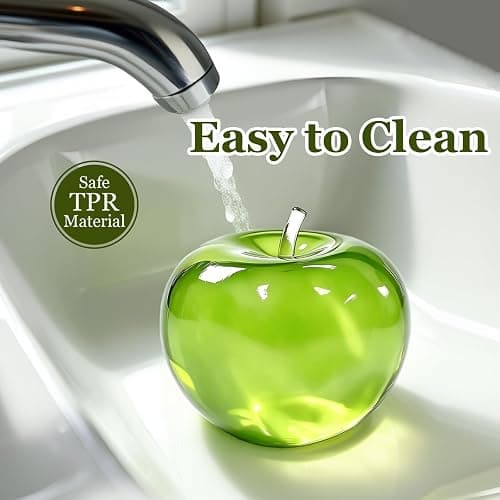 Green Apple Squishy, 1 Pack Clear Slow Rising Stress Ball for Adults | Crystal Clear Fruit Squishy, Desk Fidget for Stress Relief, Easy to Clean for Office Desks, Travel thumbnail 6
