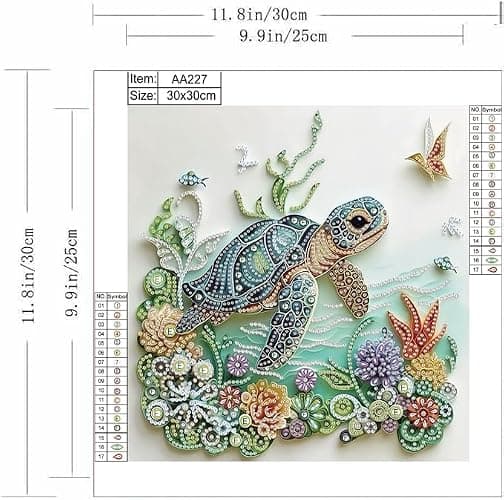 ZQEATRY Sea Turtle Animal Special Shape Diamond Art Kits for Adults,5D Diamond Painting Kits for Beginner,DIY Diamond Crystal Rhinestones Painting Kits for Home Wall Decor Gift 11.8 X 11.8inch thumbnail 6