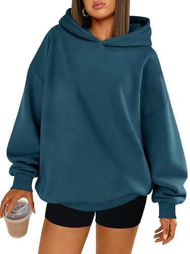 Trendy Queen Womens Oversized Hoodies Comfy Sweatshirts Spring Fashion 2026 Outfits Casual Tops Fleece Clothes with Pockets - Image 1