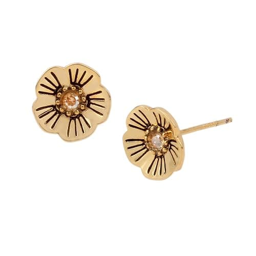 COACH Tea Rose Stud Earrings - Image 1