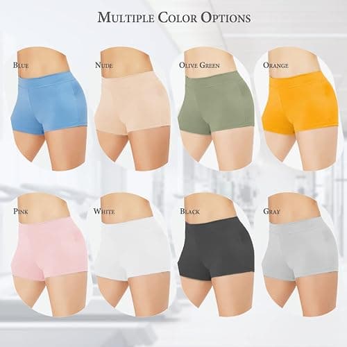 SUPRNOWA Boy Cut Low Rise Booty Shorts - Spandex Active Dance Yoga Workout Fitness Shorts for Women thumbnail 3