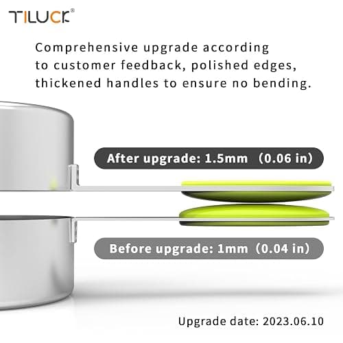 TILUCK Stainless Steel Measuring Cups and Spoons Set with Silicone Handle – Nesting Design for Space-Saving, Heavy Duty & Dishwasher Safe for Dry/Liquid Ingredients, Cooking & Baking (10) thumbnail 4
