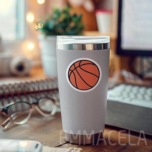 (3PCS) Basketball Stickers – Waterproof Vinyl Decals for Laptops, Water Bottles, Tumblers, Basketball Gift for Player Team and Fan 3" x 3". thumbnail 2