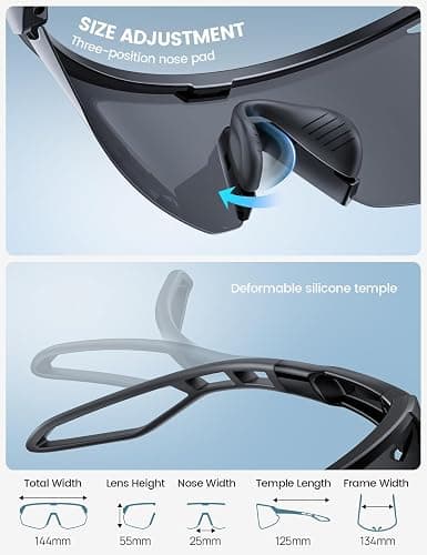 Lamicall 24g Polarized Sports Sunglasses for Men Women - UV400 Protection Sun Glasses Gifts for Running Cycling Baseball thumbnail 6