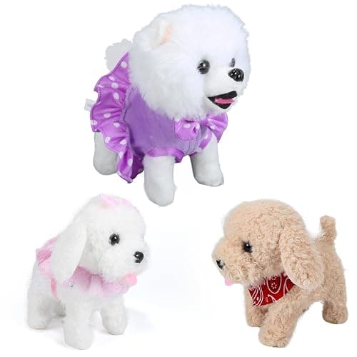 GOBRILLFUN Interactive Walking Plush Puppy Toy Dog, Remote Control Electronic Robot Dog Realistic Wagging Tail, Rich Grooming Set, Gift Toy for Girls & Boys, Kids Age 3, 4, 5, 6 (Accessories Updated) thumbnail 6
