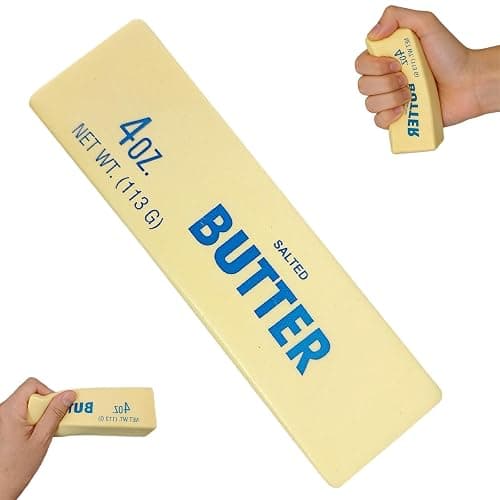 Butter Squishy Squish Toys, Slow Rebound Cute Butter Squeeze Stress Balls, 5.5 x 1.4 inch Stress Relief Sensory Toys for Adults - Image 1