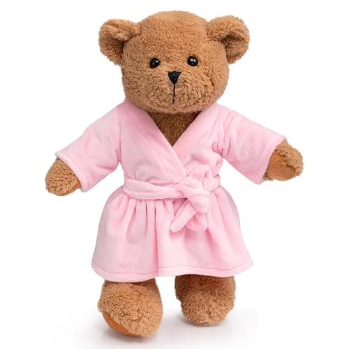 HollyHOME Pajama Bear Get Well Soon Teddy Bear in Bathrobe Plush Toy Birthday Bedtime Gift for Girls 16 inches thumbnail 8