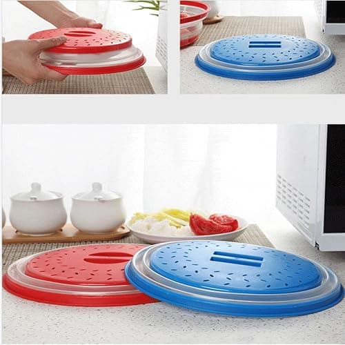 Collapsible Microwave Splatter Cover, 10.5 Inch, Dishwasher-safe, Microwave Plate Cover With Steam Vent，BPA-Free Silicone & Plastic (Dark pink) thumbnail 5