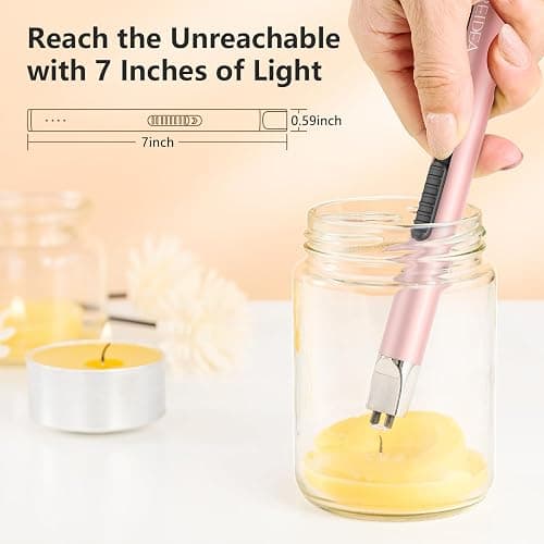 REIDEA Candle Lighter Long USB Rechargeable Arc Windproof Flameless with Safety Switch Buttom for Home Kitchen BBQ Camping Stove thumbnail 2