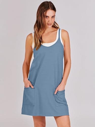 Athletic Romper Dress (Blue) thumbnail 2