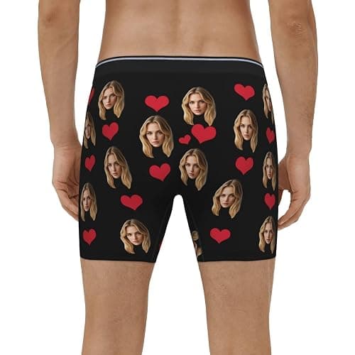 Byxhuc Personalized Boxers for Men, Customized Long Underwear, Boxers with Face on Them, Gifts for Boyfriend Husband thumbnail 6