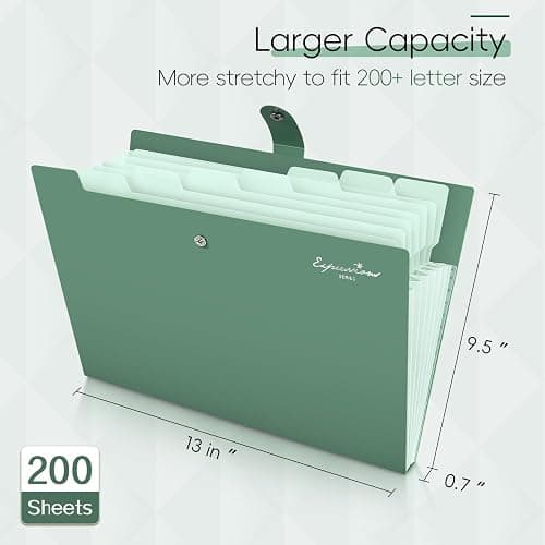 Sooez Elegant Accordion File Organizer with Labels, 8 Pocket Expanding File Folder, Portable Folders for Documents, Cute Paper Organizer for School Office Supplies, Letter Size, Black thumbnail 3
