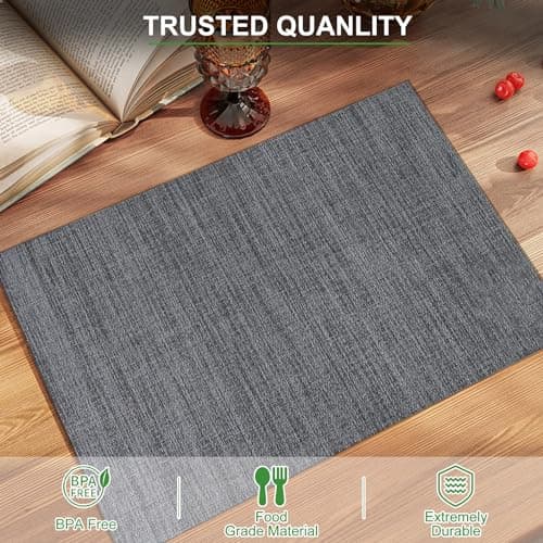 BETEAM Placemats Set of 8, Woven Vinyl Placemat for Dining Table Washable Wipeable Kitchen Place Mats Durable Indoor Outdoor Table Mats thumbnail 3