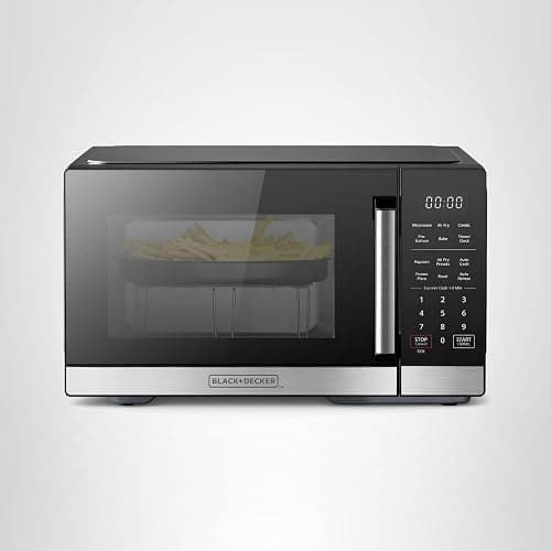 BLACK+DECKER 5-in-1 Microwave Oven with Air Fry, Combi, Bake, Roast, and Convection Cooking, 0.9 cu. ft. Countertop Microwave, Stainless Steel, 900 Watts, Child-Lock, ES9P032NA thumbnail 8