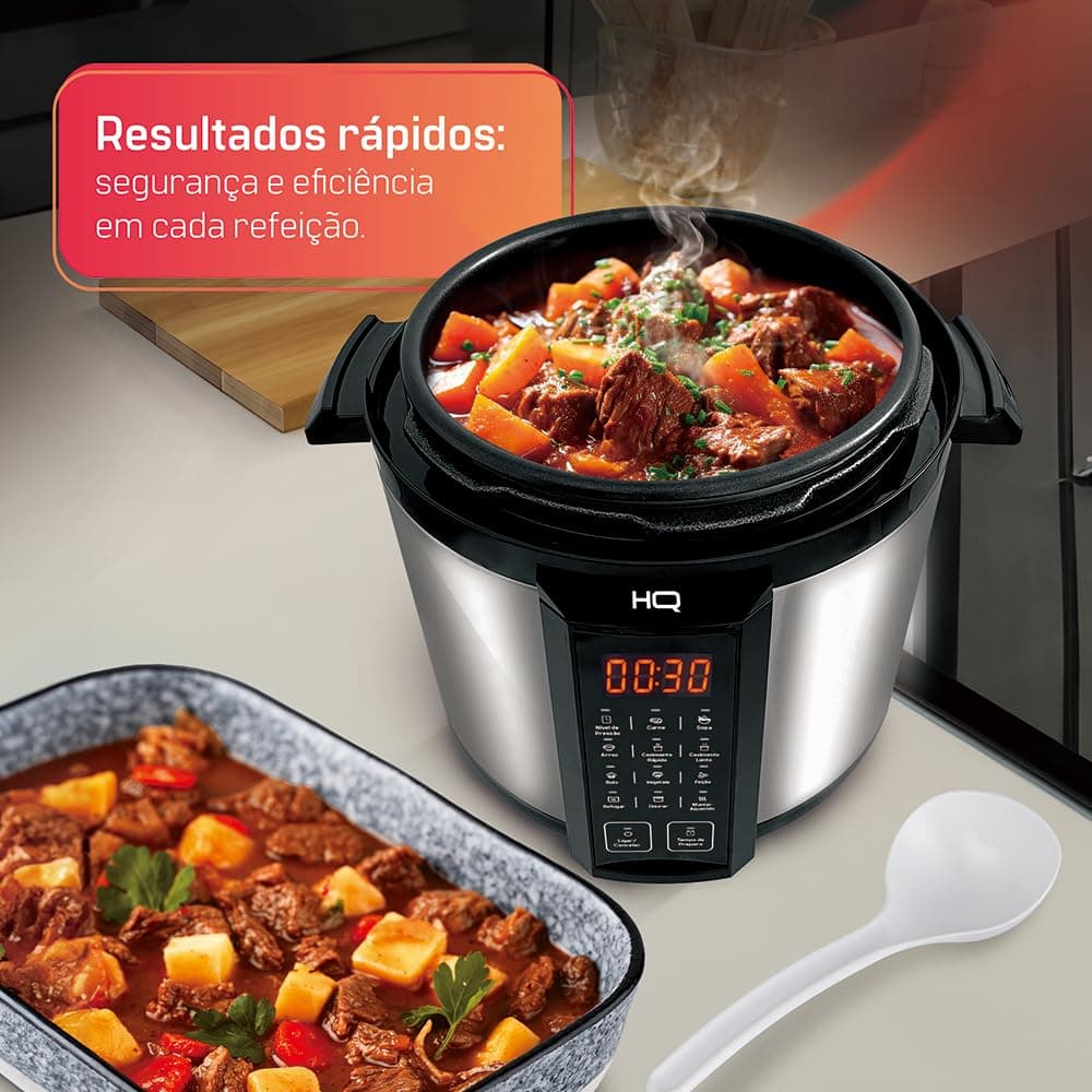 Panela de Pressão Elétrica Multifuncional Digital HQ 6L Inox HQ-Y6DI (127V) thumbnail 5