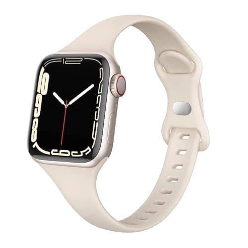 ZZL Sport Band Compatible with Apple Watch Bands 42mm(Series 10) 41mm 38mm 40mm, Soft Silicone Slim Thin Small Replacement Strap Compatible for iWatch Series 10 9 8 7 6 5 4 3 2 1 SE Sport Edition Women Men - Image 1