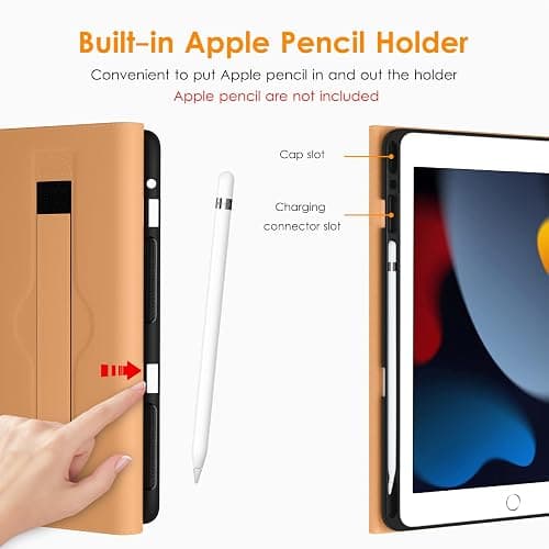 DTTO for iPad 9th/8th/7th Generation 10.2 Inch Case 2021/2020/2019, Premium Leather Business Folio Stand Cover with Apple Pencil Holder - Auto Wake/Sleep and Multiple Viewing Angles, White thumbnail 3