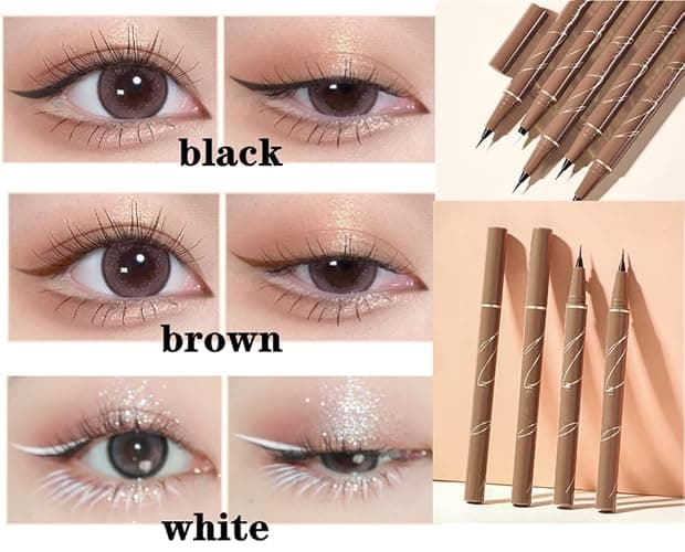 Flüssiger Eyeliner Langanhaltend Pigmentiert Wasserfester, Wischfester Liquid Liner für Augen,Gesicht und Körper (braun) thumbnail 4