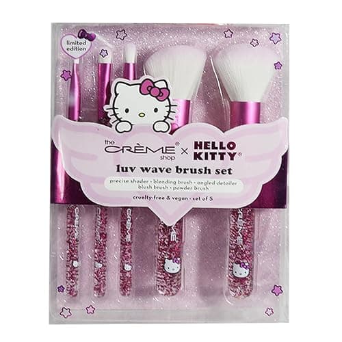 The Creme Shop Hello Kitty Luv Wave Brush Collection - Versatile & Silky-Soft Makeup Brushes - Precise Shader, Blending Brush, Angled Detailer, Blush Brush, Powder Brush - Durable & Easy to Wash - Set thumbnail 6