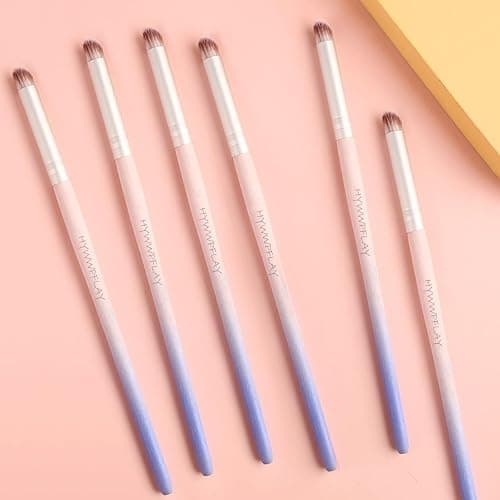 HYWWPFLAY 6pieces Ombre Nail Brush Wood Nail Pen Ombre Brush for Gel Nails Nail Gradient Brush Nail Design Brushes Nail Painting Kit Nail Art Tools Acrylic Nail Accessories thumbnail 6