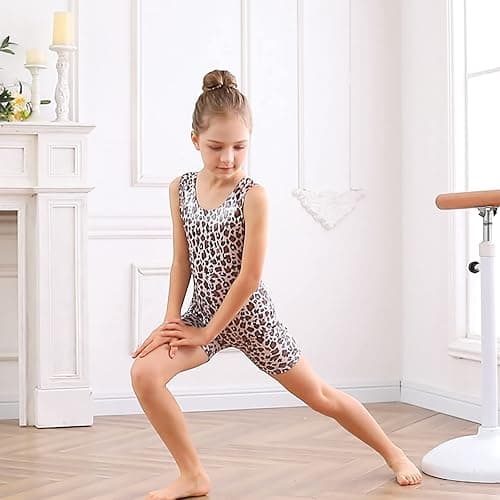 uideazone Gymnastics Leotards for Girls Sparkly Ballet Unitard with Shorts One-Piece Biketards Outfits for Toddler 2-9T thumbnail 4