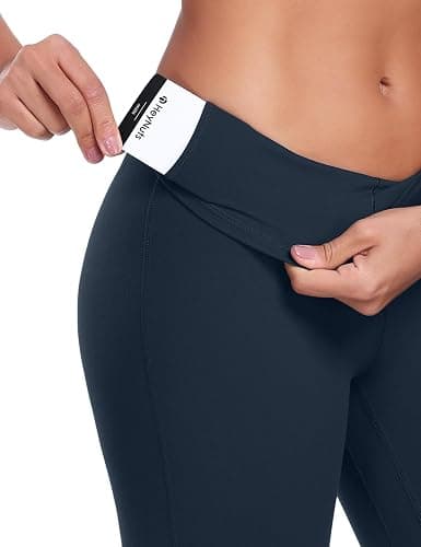 HeyNuts Harmony Flare Leggings 29"/30.5"/32.5"/34.5", High Waisted Tummy Control Wide Leg Bootcut Yoga Pants Lounge Soft thumbnail 6